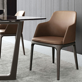 北欧式简约现代客厅时尚宜家实木餐椅 实木绒布麻布皮质休闲椅子