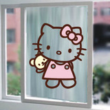 冲冠kitty猫贴花 客厅卧室电视背景墙 玻璃贴纸儿童房墙贴纸精品