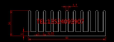 厂家直销铝型材散热器散热片宽90高30长100，长可定