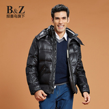 B＆Z2015新款羽绒服男短款修身 商务加厚保暖白鸭绒羽绒外套冬装