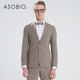 ASOBIO 春夏新款男装 商务正装纯色薄款长袖西服 3413443067