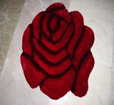 乐生活地毯 3D立体玫瑰花地毯地垫卧室床边椅子垫韩国丝玄关地毯