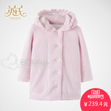 英氏正品冬装新款童装女童宝宝加绒保暖粉色可爱外套144515