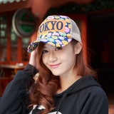 韩版运动女字母EXO棒球帽春季少年刺绣网帽鸭舌帽夏季遮阳帽