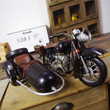 二战宝马R71 军事摩托车模型 铁皮复古金属手工侉子汽车模型摆件