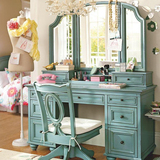 全实木梳妆台欧式美式卧室化妆桌可对折 影楼化妆台小户型简约