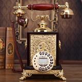 高档仿古电话机实木雕漆装饰电话摆设品创意中式礼品家用欧式座机