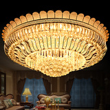 高档S金色客厅灯 吸顶灯水晶灯LED圆形餐厅主卧室房间灯1 1.2米