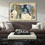 大象客厅装饰画超大办公室壁画淘喜玄关卧室餐厅抽象艺术横幅挂画