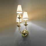 【最灯饰】设计师现代美式简约书房卧室餐厅全铜时尚创意三头壁灯