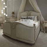 欧式双人床实木床美式真皮床1.5 1.8高档婚床仿古白卧室雕花大床