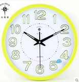 北极星12英寸静音现代时尚夜光简约卡通石英钟儿童房卧室挂钟钟表