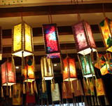 云南丽江东巴纸灯罩民族风手工灯笼酒吧酒店新年节日装饰吊灯灯罩