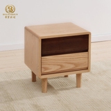 全实木现代简约床头柜橡木边柜特价小户型家具双色北欧日式储物柜