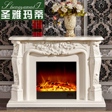 1.2米欧式壁炉 白色实木壁炉架装饰柜 美式仿真火取暖电壁炉芯