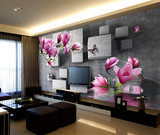 客厅电视沙发背景墙进口韩版真丝布壁纸大型壁画3d立体无缝墙纸画
