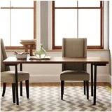 原木美式实木餐桌椅组合餐桌长方形饭桌会议桌复古方桌铁艺餐桌