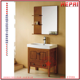 橡木浴室柜 简欧美式实木落地柜陶瓷台面卫浴柜洗脸盆柜