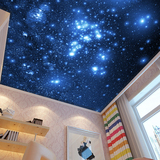 天空吊顶3D立体视觉大型壁画客厅 电视背景墙天花墙壁纸 星空宇宙