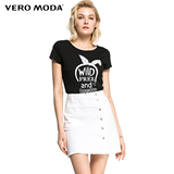 Vero Moda2016新品植绒字母印花圆领修身短袖T恤女316301005