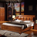 御赐福 橡木实木床卧室组合双人床新中式储物高箱床1.8米家用婚床