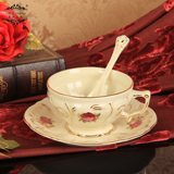 欧式陶瓷咖啡杯英式茶具下午茶创意水杯燕窝杯碟配勺子 85105
