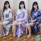 经典民族风唐装男女士睡衣 睡袍浴袍 居家服日本和服系带孔雀开袍
