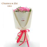 春舞枝9朵粉玫瑰鲜花速递送女友生日鲜花北京上海同城预定送花