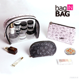 bagINBAG化妆包手拿包零钱包三件套 透明卡通小号便携韩国收纳包