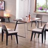 美式现代简约铁艺复古创意桌子 简易古典实木餐桌 休闲餐桌椅组合