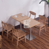 清新日韩出口实木奶茶店桌椅组合 甜品店餐桌椅 咖啡厅小方桌批发