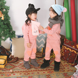 【sasa kids】独家自制 加绒爱心家居服运动服 保暖舒适可爱 女童