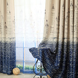 地中海遮光窗帘定制遮阳布隔热卧室客厅儿童飘阳台防晒成品促销