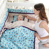 龙之涵婴儿床上用品全棉大套件 新生儿韩版九件套 婴儿床床品