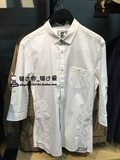 SELECTED斯莱德专柜代购白色瘦身版男士休闲七分袖衬衫414231006