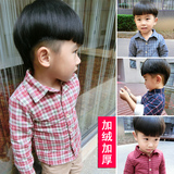 男童装冬装韩版休闲长袖加绒儿童衬衫男宝宝小孩衬衣1-2-3-4岁潮