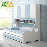 儿童衣柜组合床书架储物床地中海宜家卧室板式中式公主床家具欧式