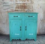 美式风格复古做旧斗柜餐边柜玄关柜 创意柜子实木柜子储物柜