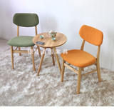 特惠银马水曲柳实木餐椅休闲椅 咖啡椅 洽谈椅 现代简约皮布餐椅
