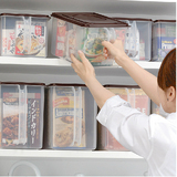 日本进口食物收纳盒厨房橱柜储物冰箱食品保鲜干货零食透明密封箱