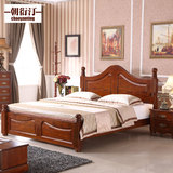 中式实木双人床 1.8米大床 全香樟木床 欧式床 免费送货到家安装