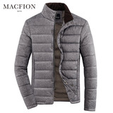 Macfion2015冬季新款男士棉衣轻薄韩版修身立领加厚青年棉服外套