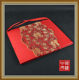 现代中式红木餐桌坐垫中国风古典绸缎座垫春秋季餐椅垫子加厚定制