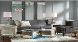 出口外贸家具简约现代美式欧式宜家灰色布艺三人沙发客厅法式定制