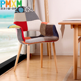 沙发椅时尚欧式餐椅 欧式休闲椅简约 设计师椅子实木餐椅器官椅