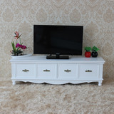 欧式现代简约田韩式时尚纯白色地柜 1.4米实木液晶电视柜