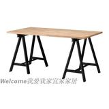 宜家具居代购IKEA杰顿奥瓦德实木办公桌书桌电脑桌子