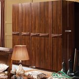 中式实木四门衣柜 三门五门自由组合现代卧室家具 2米 大容量衣柜