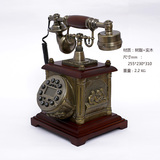 高档美式复古电话机 欧式仿古中式实木有绳座机创意家用电话机