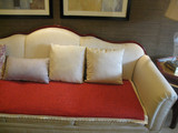 加厚高档棉麻沙发垫四季防滑沙发巾沙发垫 坐垫纯色 大红色可定制